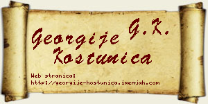 Georgije Koštunica vizit kartica
